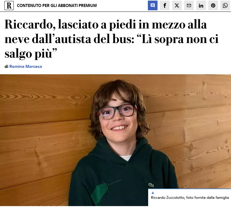 Criança de 11 anos caminha seis quilômetros na neve após ser impedida de embarcar em ônibus na Itália